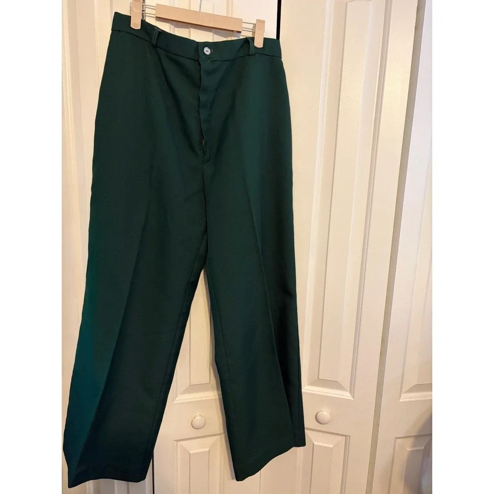 Vintage‎ 1970s Dark Green Career Pants Trousers 34